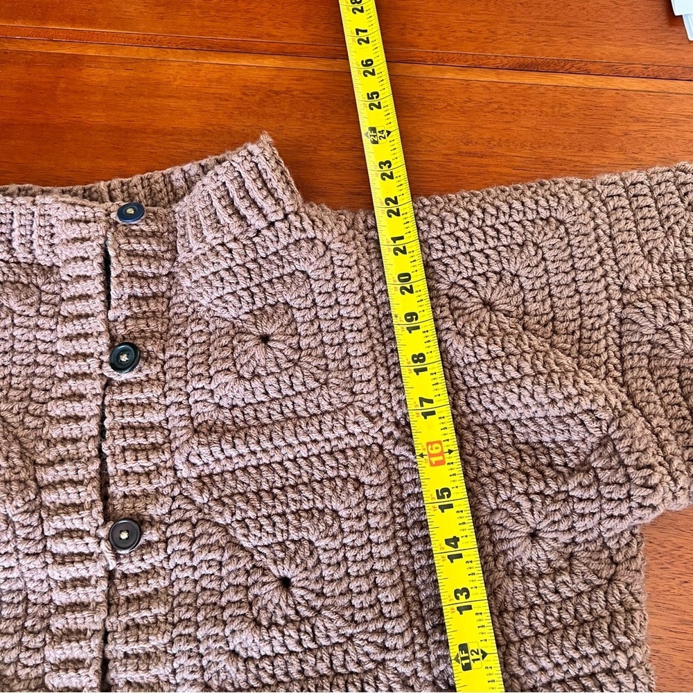 Handmade Brown Knit Sweater Medium - Picture 13 of 16